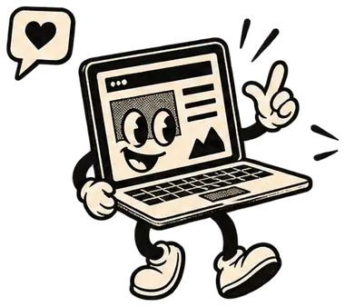 Site web — un ordinateur portable tout sourire
